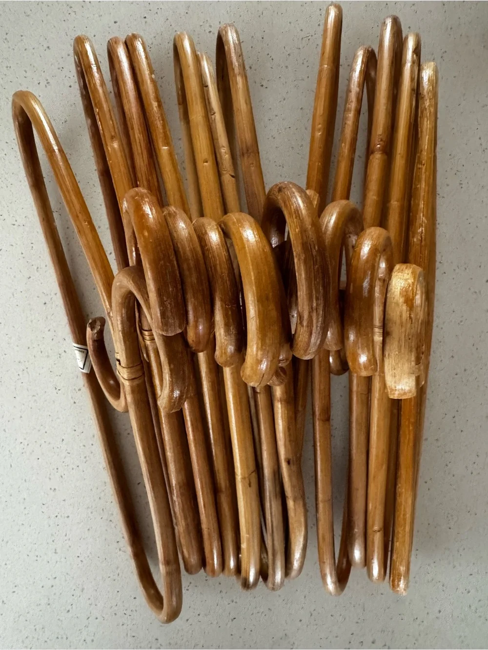 Handmade Natural Rattan Closet Hangers - Set of 12 RARE!